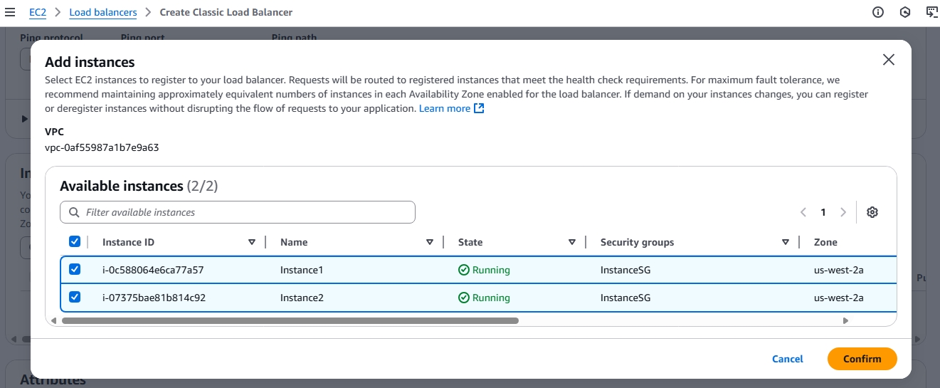 RDS Subnet Group screenshot