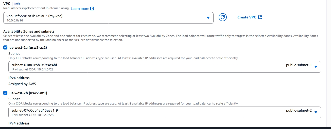 RDS Subnet Group screenshot
