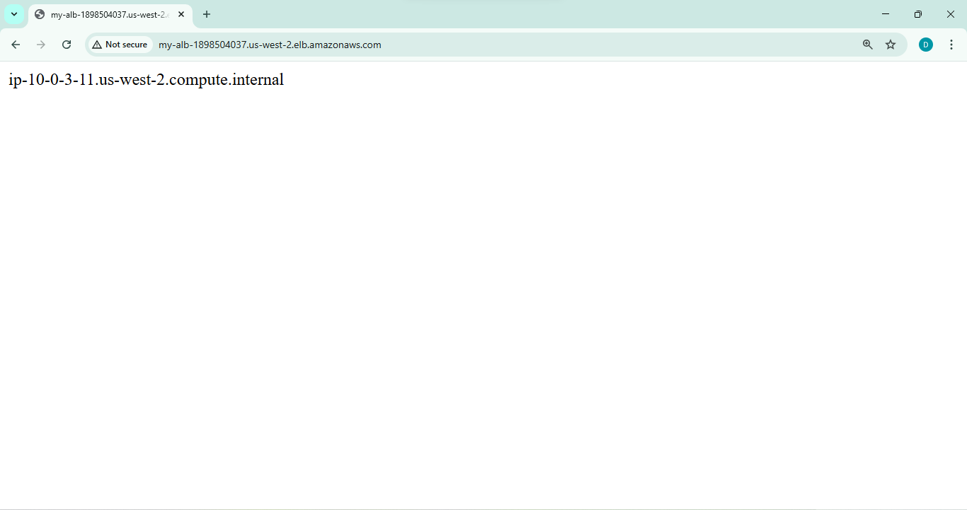 Webpage served by the web server